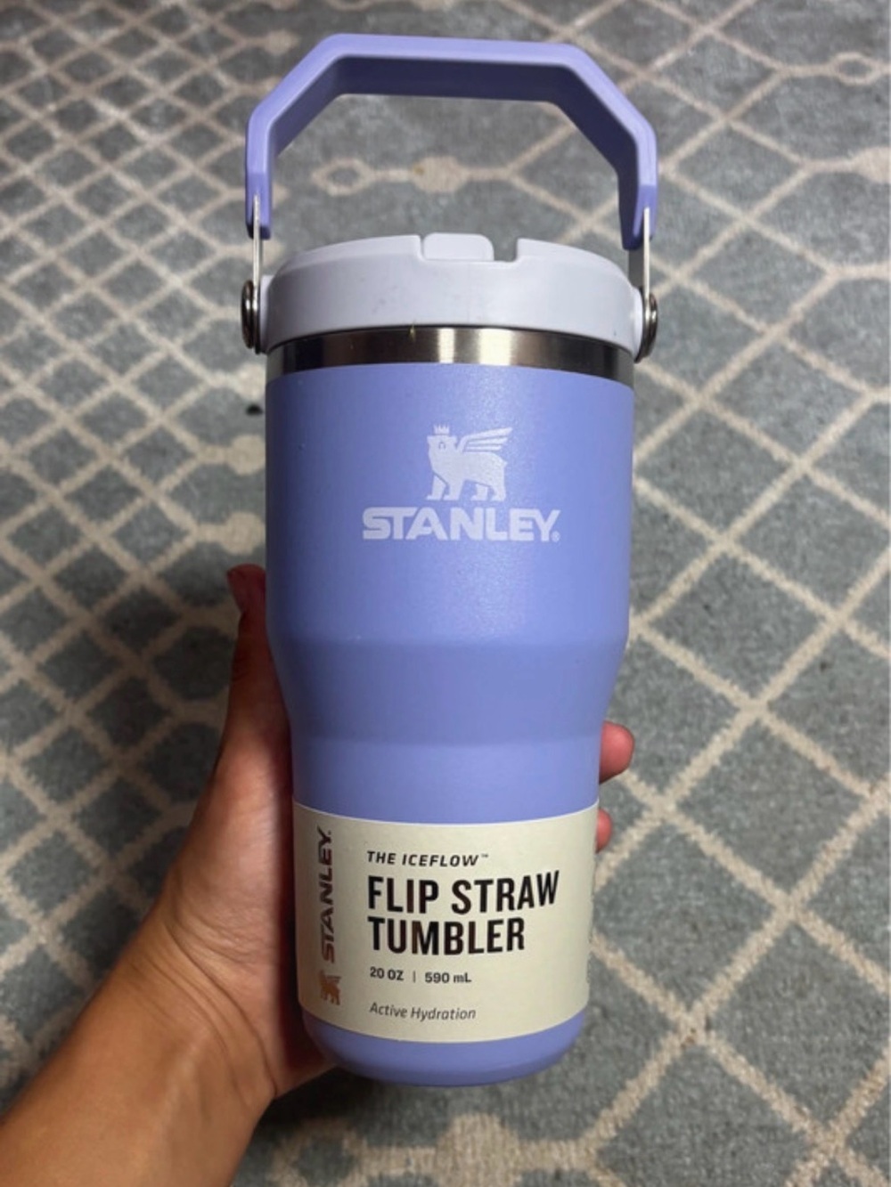 Stanley Lavender Flip Straw Tumbler with Carry Handle